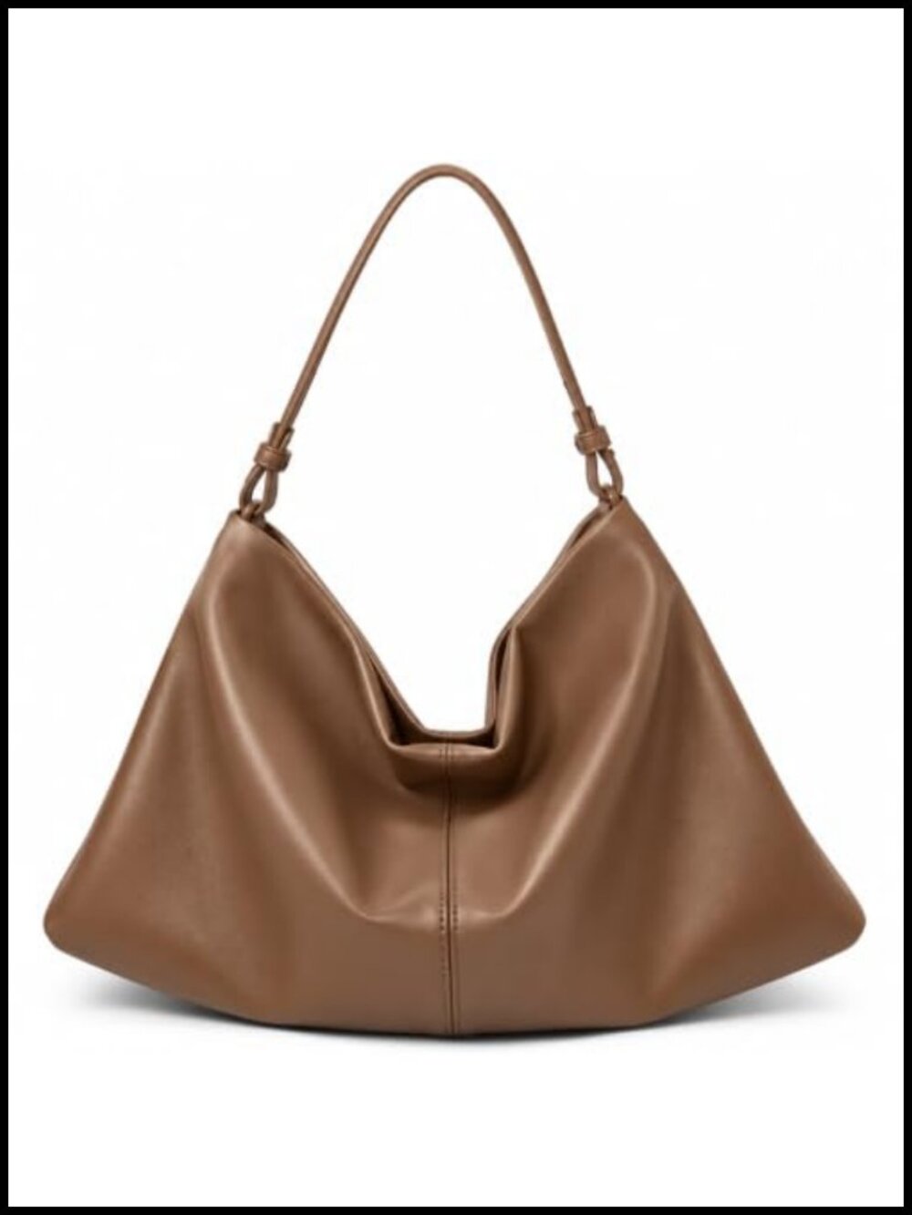Cowhide Leather Slouchy Hobo Shoulder Bag Fits 14-Inch Laptop Everyday